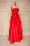 Venosa Red Strapless Maxi Dress side view | La petite garçonne