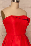 Venosa Red Strapless Maxi Dress side close up | La petite garçonne