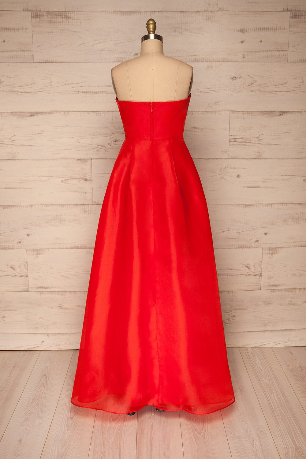 Venosa Red Strapless Maxi Dress back view | La petite garçonne
