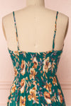 Verrina Green High-Low Floral Summer Dress | Boutique 1861 back close-up