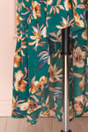Verrina Green High-Low Floral Summer Dress | Boutique 1861 bottom close-up