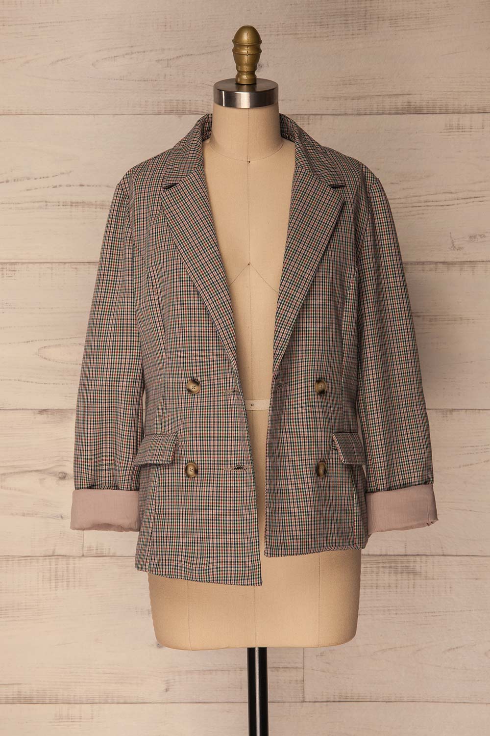 Landéan Colourful Plaid Double Breasted Jacket | La Petite Garçonne 4