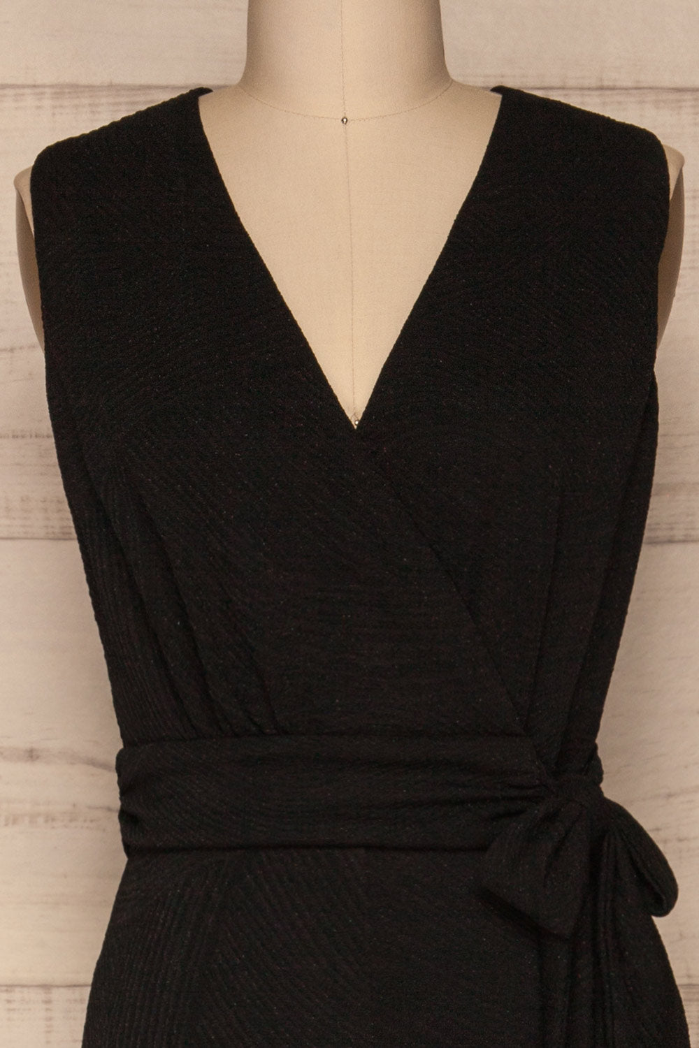 Viatrix Black Jumpsuit | Combinaison | La Petite Garçonne front close-up