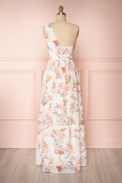Vibrissa White Floral Lace Maxi Dress | Boutique 1861 back view