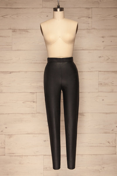 Vicence Black Faux-Leather Fitted Pants | La petite garçonne  front view
