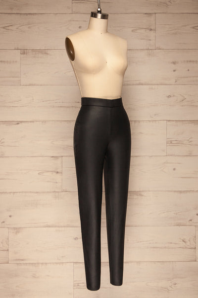 Vicence Black Faux-Leather Fitted Pants | La petite garçonne  side view
