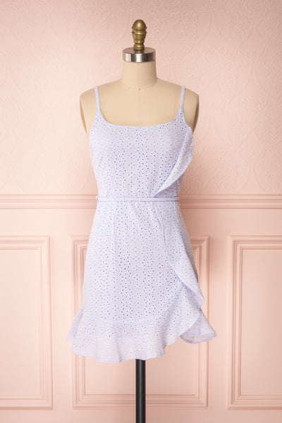 Vidia Lavender Openwork Short Dress | Boutique 1861 front view