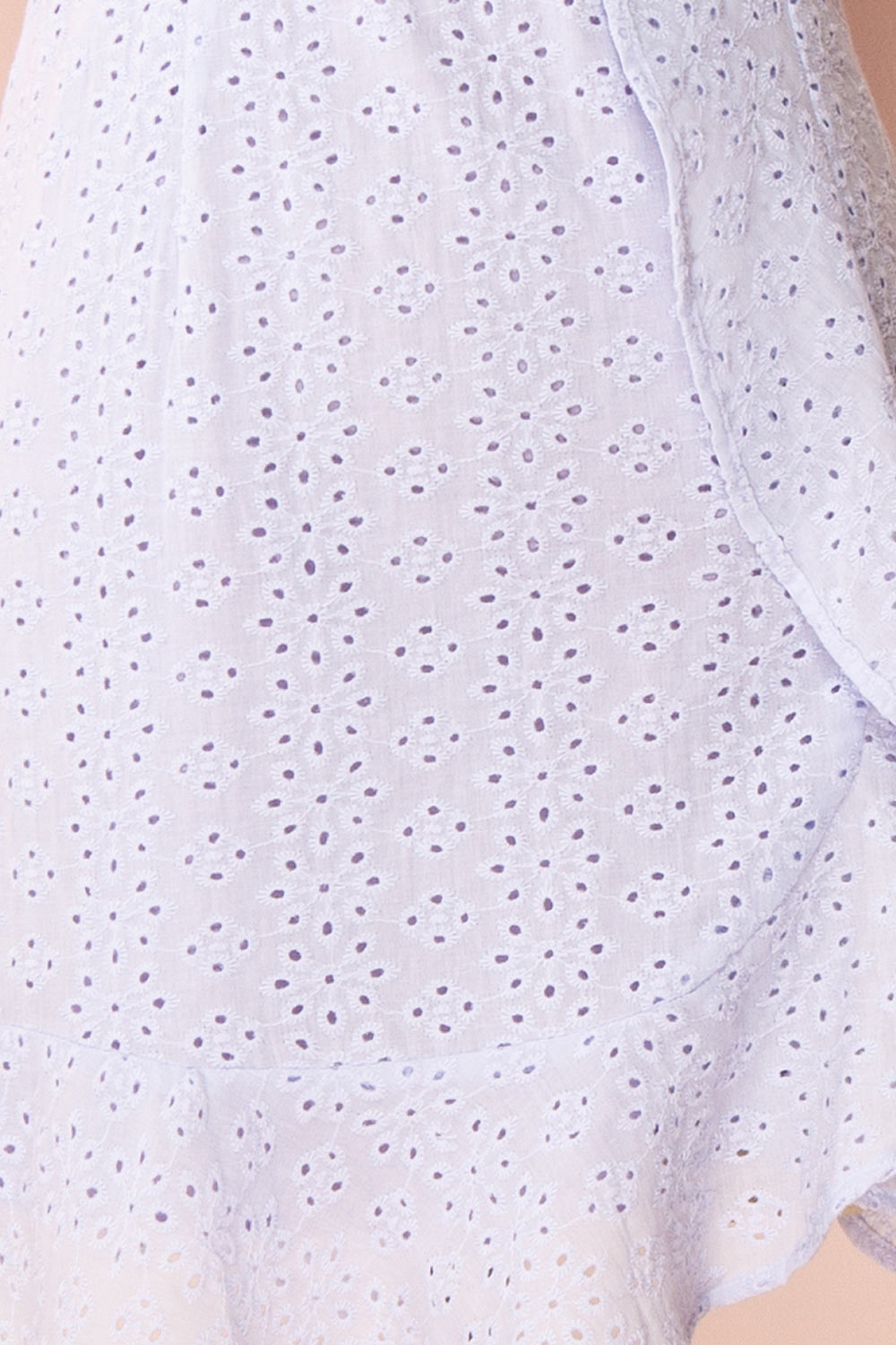 Vidia Lavender Openwork Short Dress | Boutique 1861 fabric