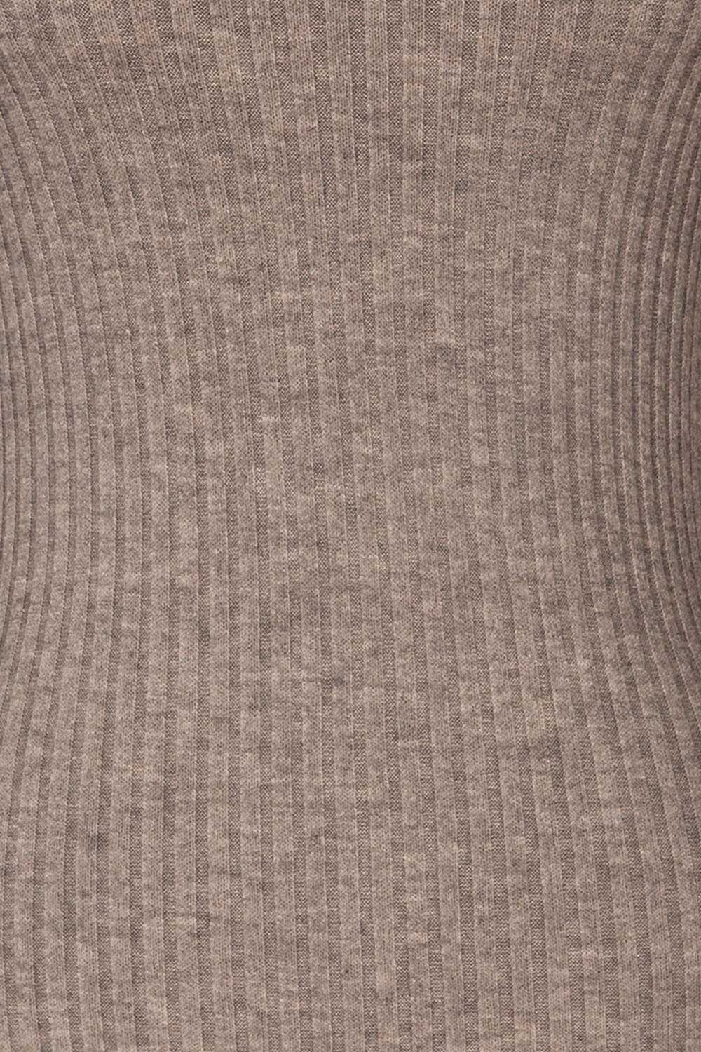 Vijandi Grey Mock Neck Top | Haut Gris fabric | La Petite Garçonne