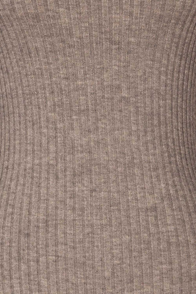 Vijandi Grey Mock Neck Top | Haut Gris fabric | La Petite Garçonne