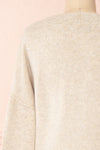Vikep Beige Knitted Button-Up Cardigan | Boutique 1861 back close-up