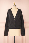 Vikep Black Knitted Button-Up Cardigan | Boutique 1861 front view