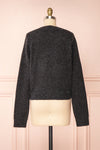 Vikep Black Knitted Button-Up Cardigan | Boutique 1861 back view