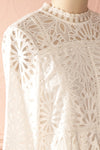 Viktorie - White lace ruffled peplum top
