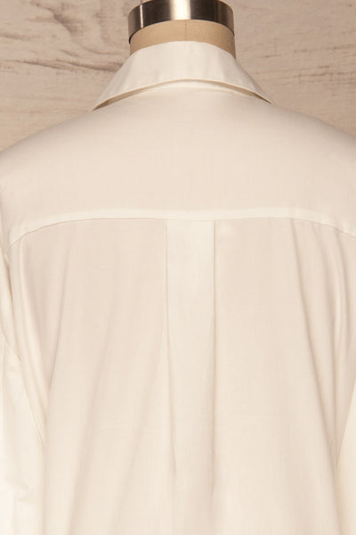 Vimioso White Cotton Long Sleeve Shirt | La petite garçonne back close up