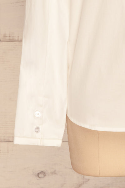 Vimioso White Cotton Long Sleeve Shirt | La petite garçonne sleeve back