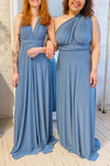 Violaine Blue Convertible Maxi Dress | Boutique 1861 on model