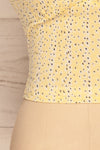 Virrat Yellow Crepe Short Sleeve Crop Top | La petite garçonne bottom