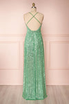 Vitaliya Mint Green Sequin Maxi Dress back view | Boutique 1861
