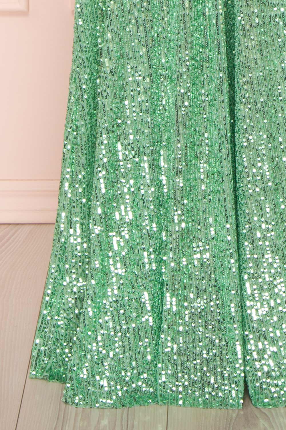 Vitaliya Mint Green Sequin Maxi Dress skirt | Boutique 1861