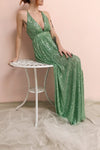 Vitaliya Mint Green Sequin Maxi Dress | Boutique 1861 on model