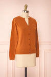 Vizela Brown Long Sleeve Button-Up Cardigan | Boutique 1861 side view