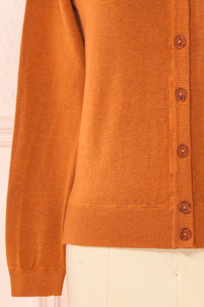 Vizela Brown Long Sleeve Button-Up Cardigan | Boutique 1861 bottom