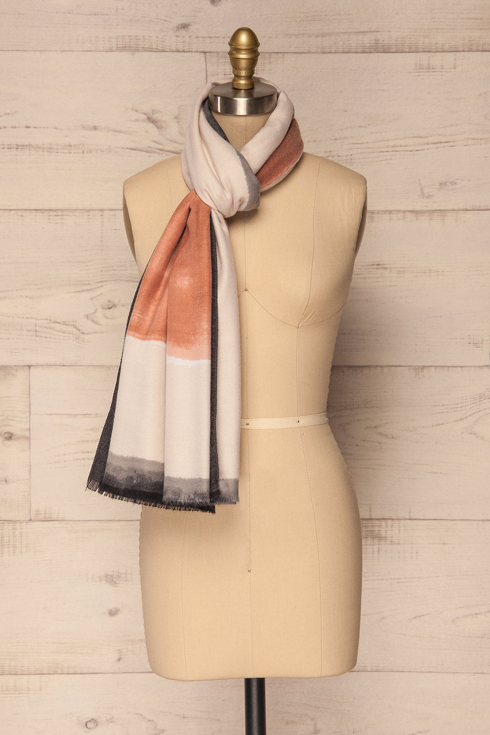 Volupté Cream & Grey Long Soft Scarf | La Petite Garçonne Chpt. 2