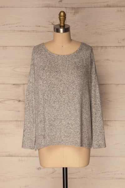 Wail Stone Gray Soft Knit Sweater Top | La Petite Garçonne 1