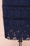 Wakanda Navy Lace Cocktail Dress | Robe en Dentelle skirt close up | Boutique 1861