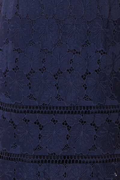 Wakanda Navy Lace Cocktail Dress | Robe en Dentelle | Boutique 1861 fabric close up