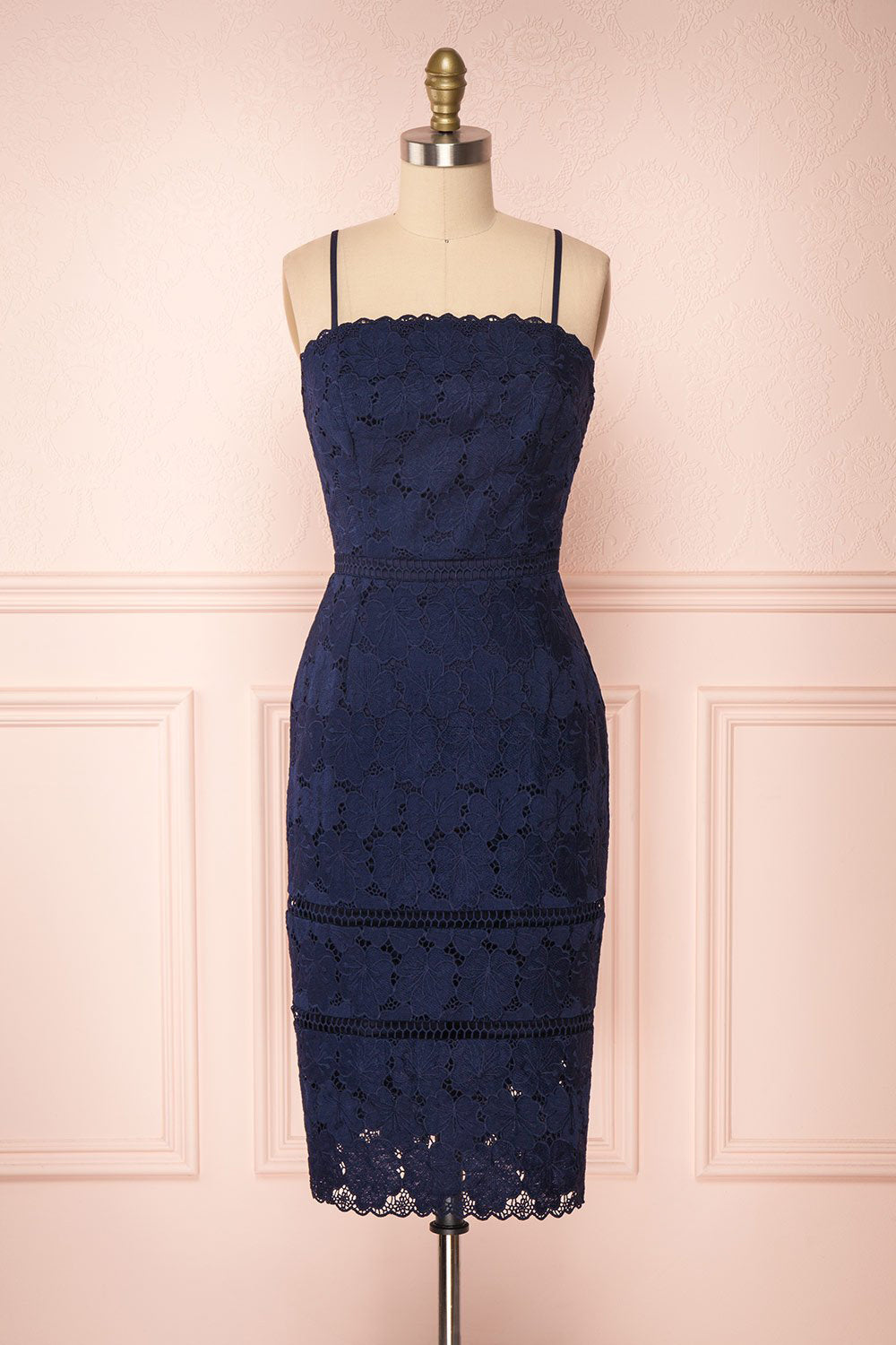Wakanda Navy Crocheted Lace Cocktail Dress | Boutique 1861