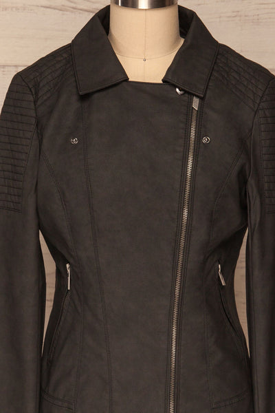 Washington Black Faux Leather Motorcycle Jacket | La Petite Garçonne 4