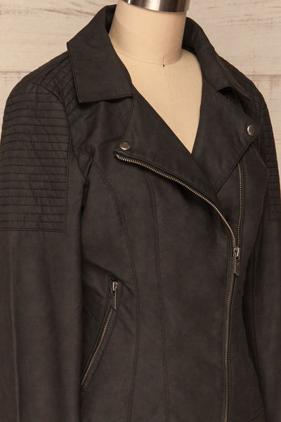 Washington Black Faux Leather Motorcycle Jacket | La Petite Garçonne 6