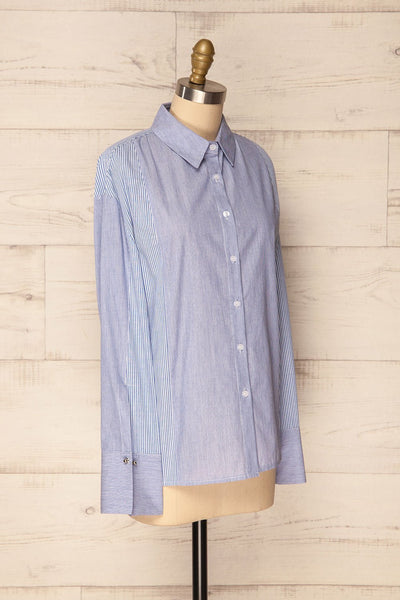 Wasigny Blue & White Striped Oversized Shirt | La Petite Garçonne