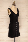 Watford Black Corduroy Button-Up Dress | SIDE VIEW | La Petite Garçonne