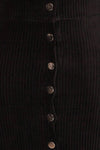 Watford Black Corduroy Button-Up Dress | TEXTURE DETAIL | La Petite Garçonne