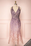 Wazukka Purple & Pink Ombre Embroidered Cocktail Dress | Boutique 1861
