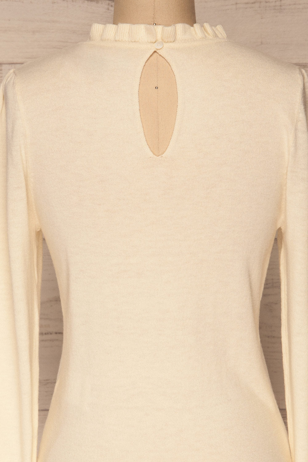 Wigan Beige Knit Sweater | Tricot Beige | La petite garçonne back close-up