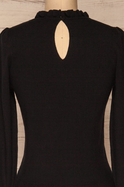 Wigan Noir Black Knit Sweater | Tricot | La petite garçonne  back close-up