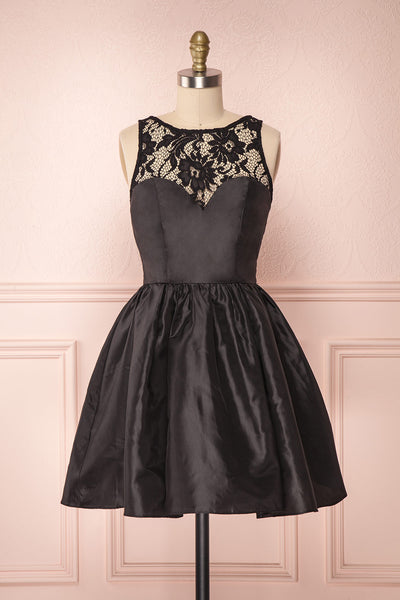 Wignas Onyx Black Taffeta A-Line Dress | Boutique 1861
