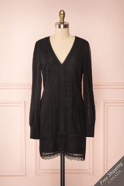Winifred Black Lace Dress | Robe Cocktail front view FS | Boutique 1861