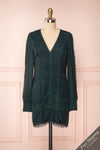 Winifred Emerald Lace Dress | Robe Cocktail front view FS | Boutique 1861