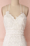 Winnie Fitted White Lace Bridal Gown with Slit | Boudoir 1861