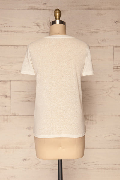 Winona White V-Neck T-Shirt | La petite garçonne back view