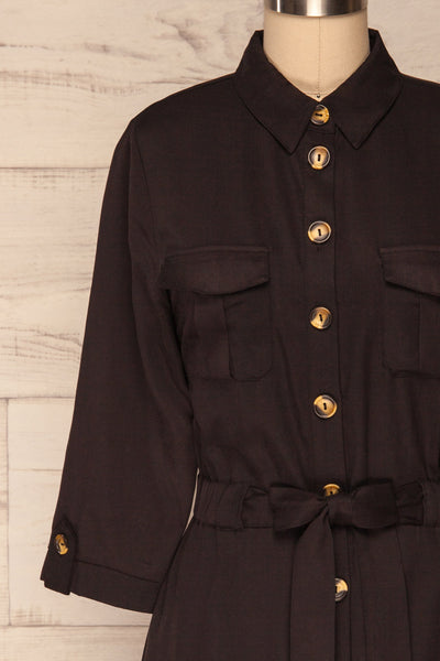 Wolverton Coal Black A-Line Shirt Dress | La Petite Garçonne