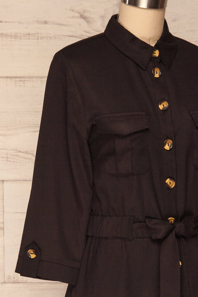 Wolverton Coal Black A-Line Shirt Dress | La Petite Garçonne