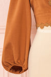 Wynda Light Brown Long Sleeved Crop Top | Boutique 1861 bottom