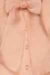Xandra Rose Pink Tulle Shirt w/ Bow | La petite garçonne