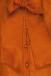 Xandra Orange Iridescent Tulle Shirt w/ Bow | La petite garçonne